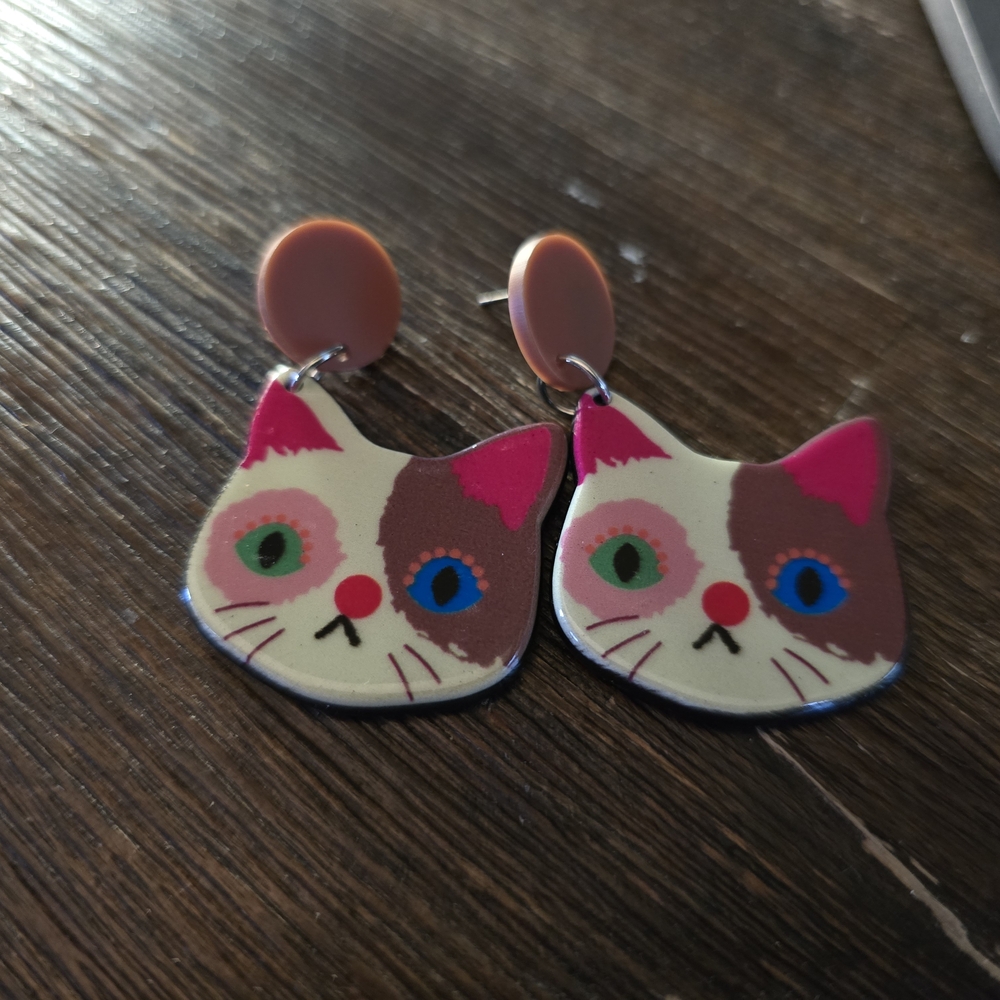 Colorful Cat Earrings